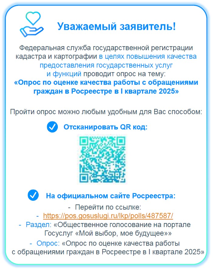 По опросу на ПОС Оценка качества работы в Росреестре в I квартале 2025.